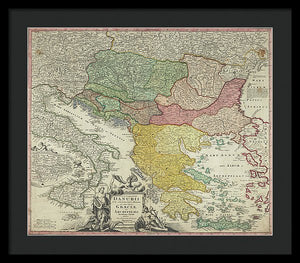 Old Map Of Europe 1720 - Framed Print