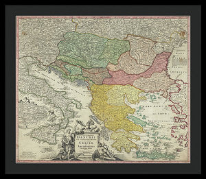 Old Map Of Europe 1720 - Framed Print