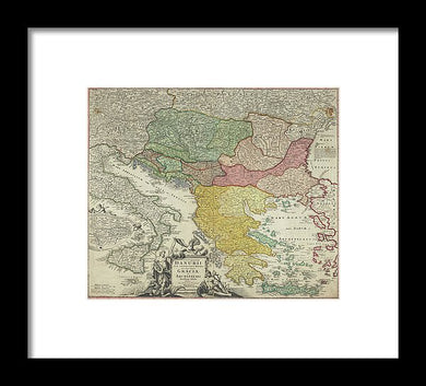 Old Map Of Europe 1720 - Framed Print