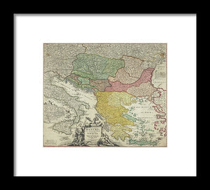 Old Map Of Europe 1720 - Framed Print