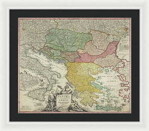 Old Map Of Europe 1720 - Framed Print