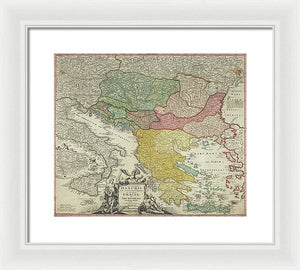 Old Map Of Europe 1720 - Framed Print