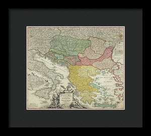 Old Map Of Europe 1720 - Framed Print