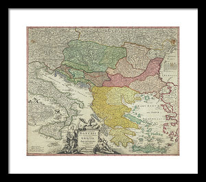 Old Map Of Europe 1720 - Framed Print