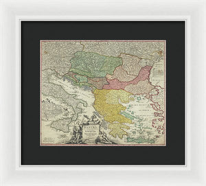 Old Map Of Europe 1720 - Framed Print