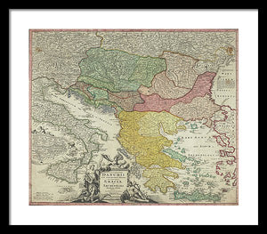 Old Map Of Europe 1720 - Framed Print