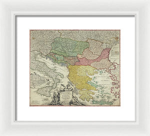 Old Map Of Europe 1720 - Framed Print