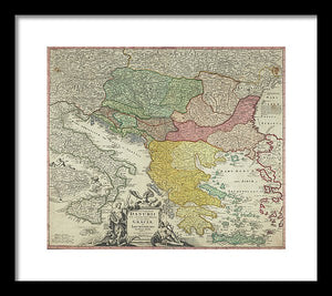 Old Map Of Europe 1720 - Framed Print