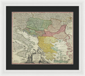 Old Map Of Europe 1720 - Framed Print