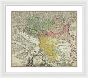 Old Map Of Europe 1720 - Framed Print