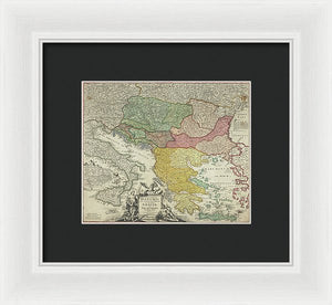 Old Map Of Europe 1720 - Framed Print