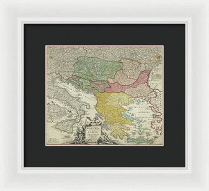 Old Map Of Europe 1720 - Framed Print