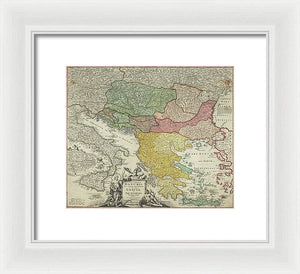 Old Map Of Europe 1720 - Framed Print