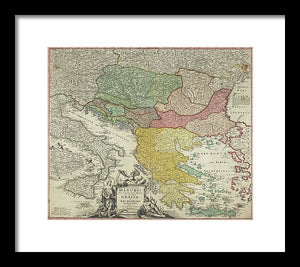 Old Map Of Europe 1720 - Framed Print