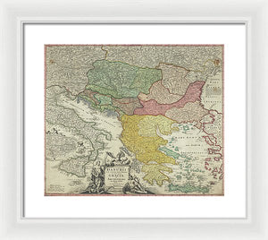 Old Map Of Europe 1720 - Framed Print