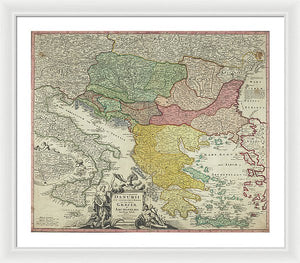 Old Map Of Europe 1720 - Framed Print