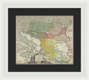 Old Map Of Europe 1720 - Framed Print