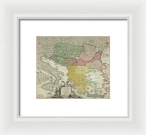 Old Map Of Europe 1720 - Framed Print