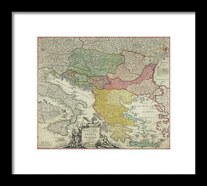 Old Map Of Europe 1720 - Framed Print