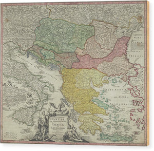 Old Map Of Europe 1720 - Wood Print