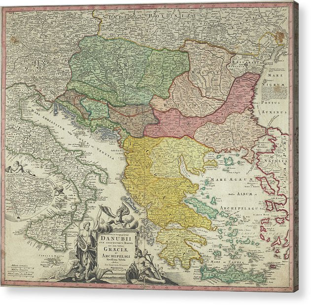 Old Map Of Europe 1720 - Acrylic Print