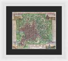 Load image into Gallery viewer, Old 1721 Map Of Rome - Framed Print