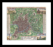 Load image into Gallery viewer, Old 1721 Map Of Rome - Framed Print