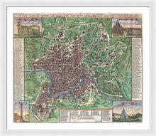 Load image into Gallery viewer, Old 1721 Map Of Rome - Framed Print