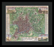 Load image into Gallery viewer, Old 1721 Map Of Rome - Framed Print