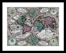 Load image into Gallery viewer, Old 1744 Map Of The World - Framed Print