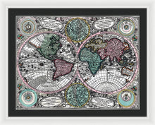 Load image into Gallery viewer, Old 1744 Map Of The World - Framed Print