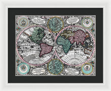 Load image into Gallery viewer, Old 1744 Map Of The World - Framed Print