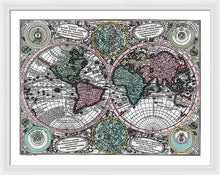 Load image into Gallery viewer, Old 1744 Map Of The World - Framed Print