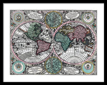 Load image into Gallery viewer, Old 1744 Map Of The World - Framed Print