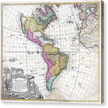 Load image into Gallery viewer, Old Map Of The Americas 1746 - Canvas Print