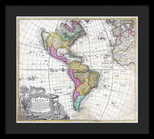 Load image into Gallery viewer, Old Map Of The Americas 1746 - Framed Print