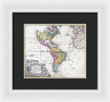 Load image into Gallery viewer, Old Map Of The Americas 1746 - Framed Print