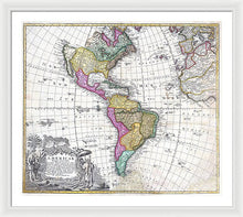 Load image into Gallery viewer, Old Map Of The Americas 1746 - Framed Print