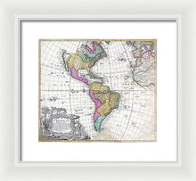 Load image into Gallery viewer, Old Map Of The Americas 1746 - Framed Print