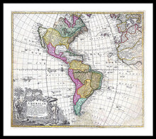 Load image into Gallery viewer, Old Map Of The Americas 1746 - Framed Print