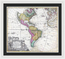 Load image into Gallery viewer, Old Map Of The Americas 1746 - Framed Print