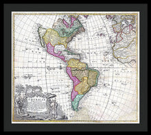 Load image into Gallery viewer, Old Map Of The Americas 1746 - Framed Print