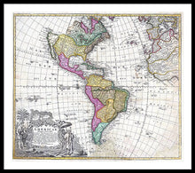 Load image into Gallery viewer, Old Map Of The Americas 1746 - Framed Print