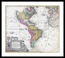 Load image into Gallery viewer, Old Map Of The Americas 1746 - Framed Print