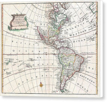 Load image into Gallery viewer, Old Map Of The Americas 1747 - Canvas Print