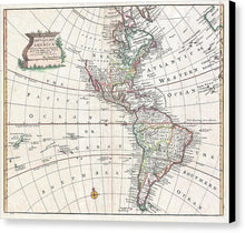 Load image into Gallery viewer, Old Map Of The Americas 1747 - Canvas Print