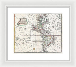 Old Map Of The Americas 1747 - Framed Print