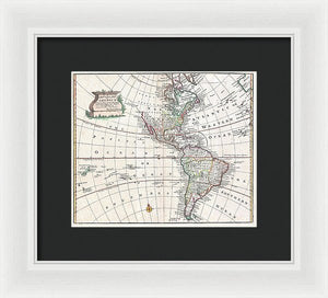 Old Map Of The Americas 1747 - Framed Print