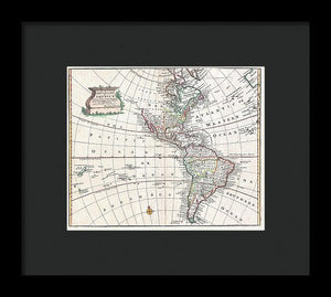 Old Map Of The Americas 1747 - Framed Print