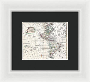 Old Map Of The Americas 1747 - Framed Print